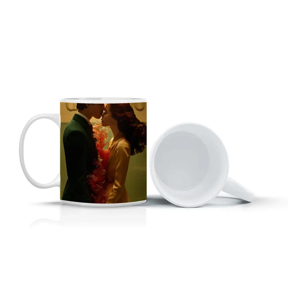 Couple Kissing Fire Water Surreal Romance – Mugs