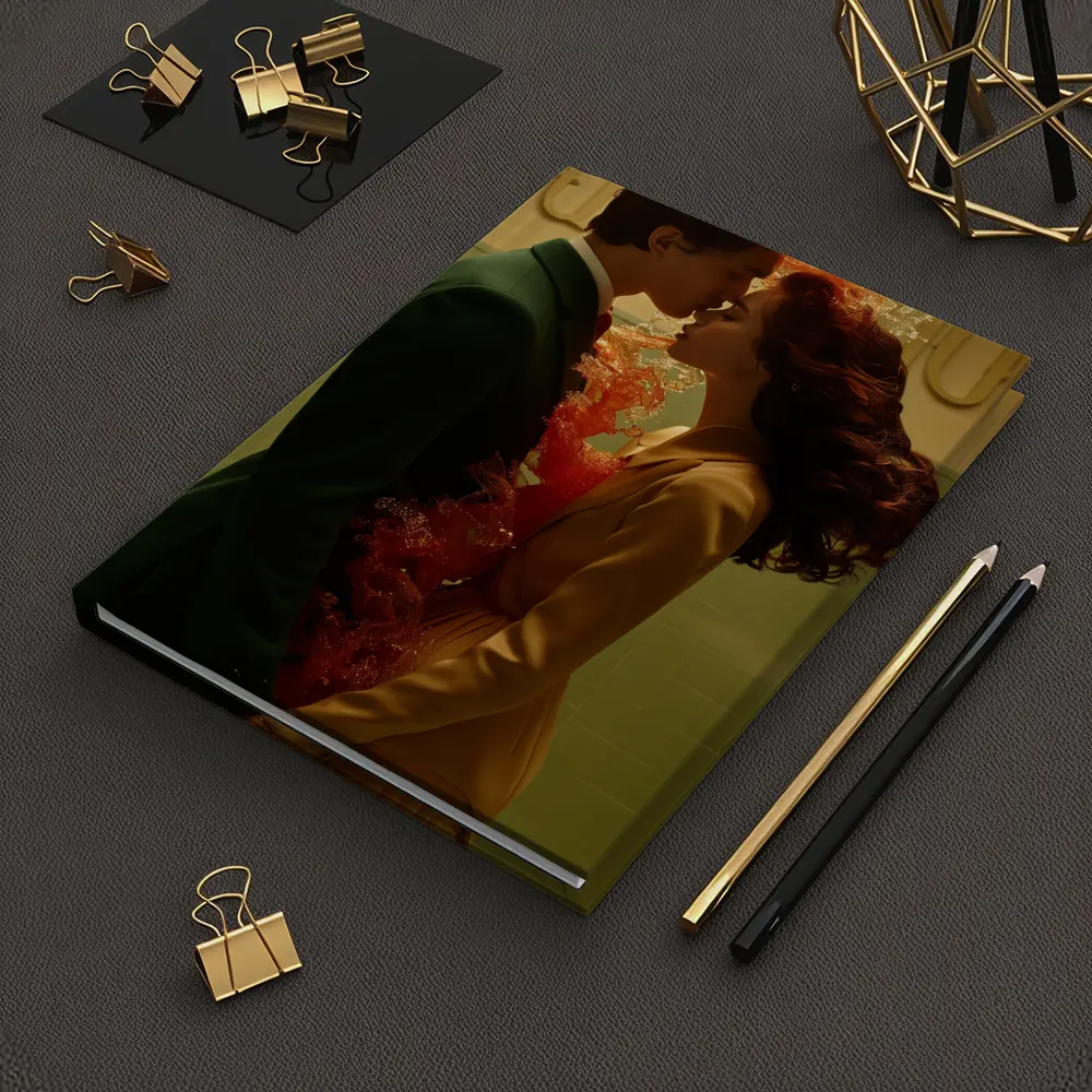 Couple Kissing Fire Water Surreal Romance – Notebooks
