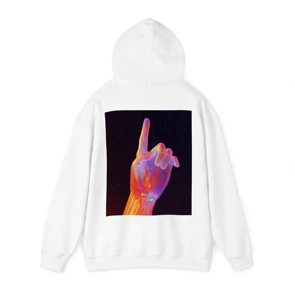 Holographic Glass Hand Pointing Starry Night – Hoodies