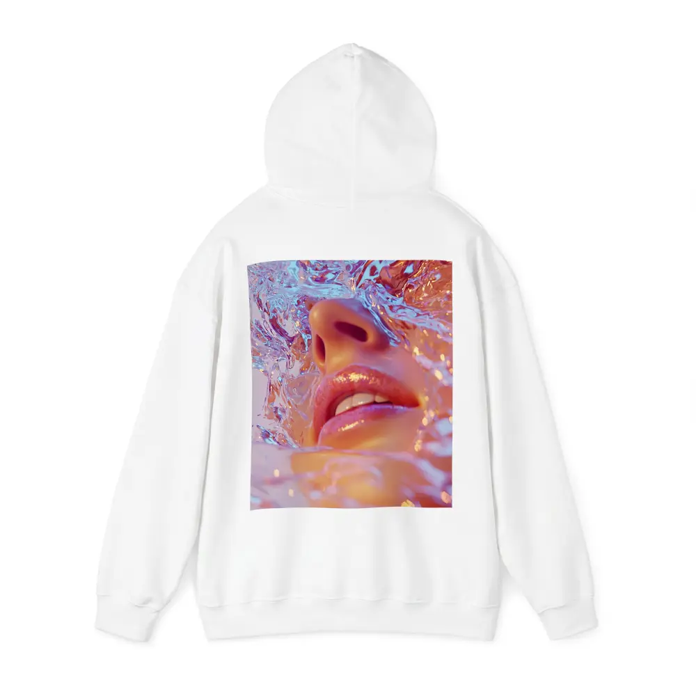 Woman Face Submerged in Liquid Water Art – Hoodies