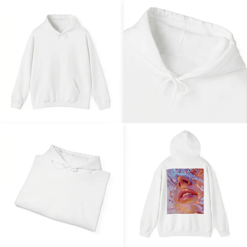 Woman Face Submerged in Liquid Water Art – Hoodies