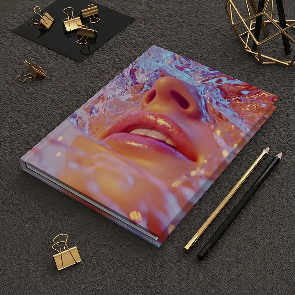Woman Face Submerged in Liquid Water Art – Notebooks