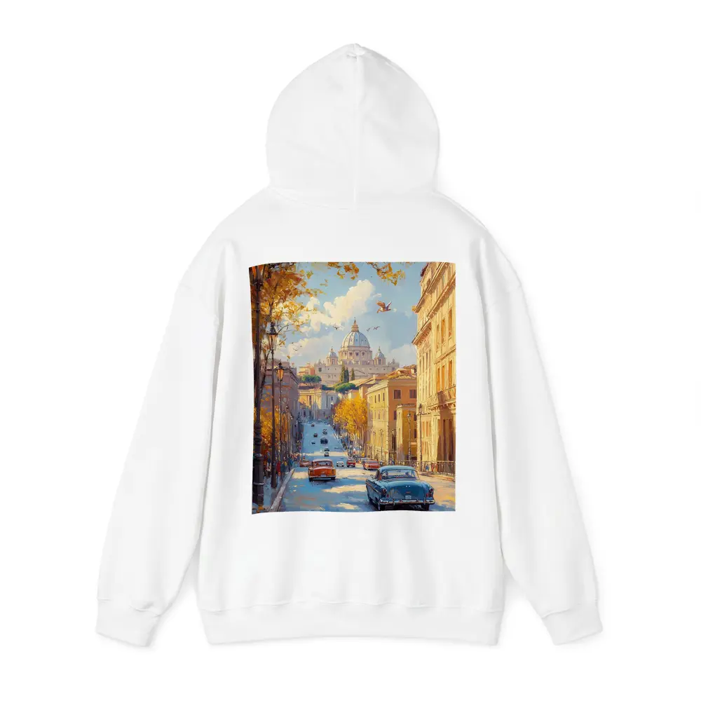 Rome Street Classic Cars St Peters Painting – Hoodies