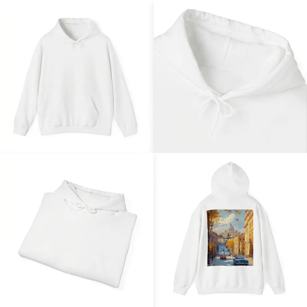 Rome Street Classic Cars St Peters Painting – Hoodies
