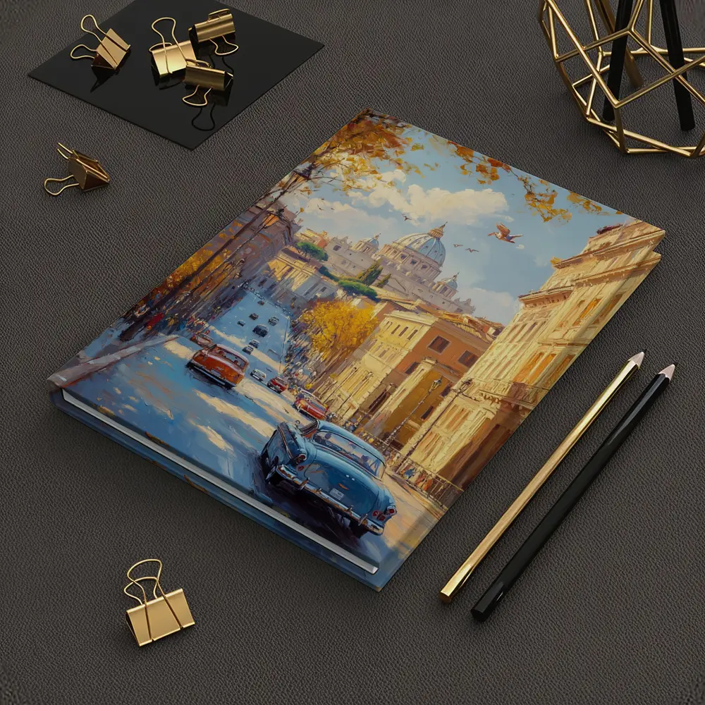 Rome Street Classic Cars St Peters Painting – Notebooks