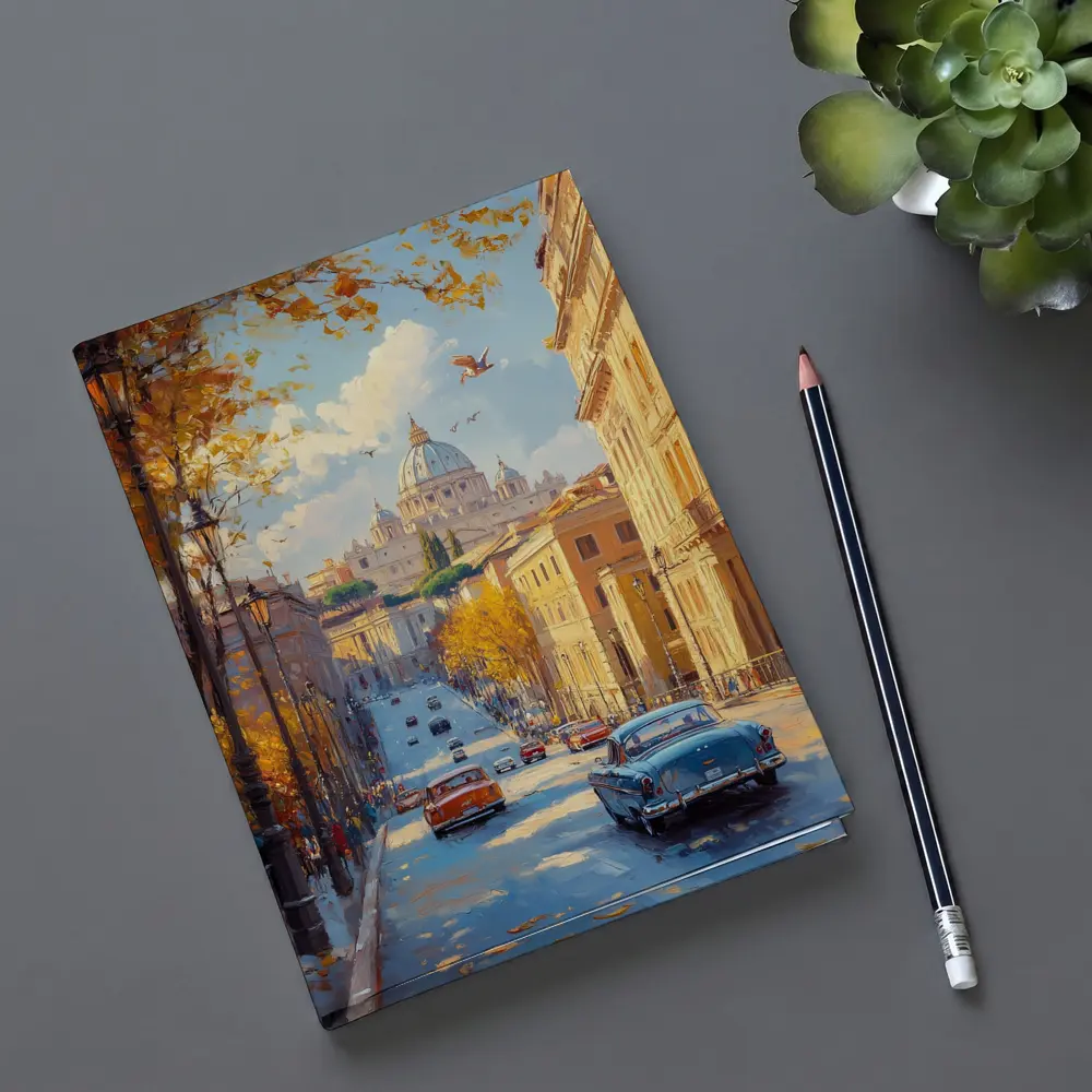 Rome Street Classic Cars St Peters Painting – Notebooks