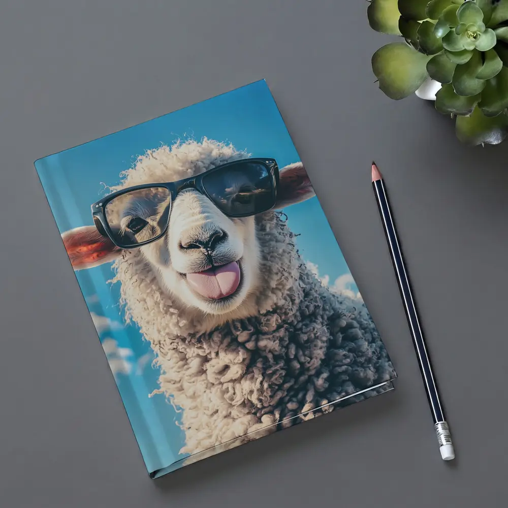 Cool Sheep Wearing Sunglasses Blue Sky – Notebooks
