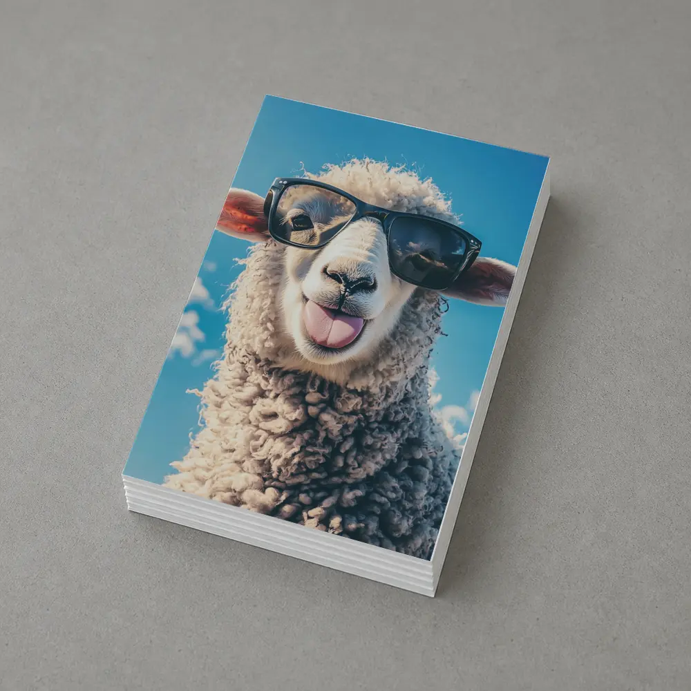 Cool Sheep Wearing Sunglasses Blue Sky – Postcards
