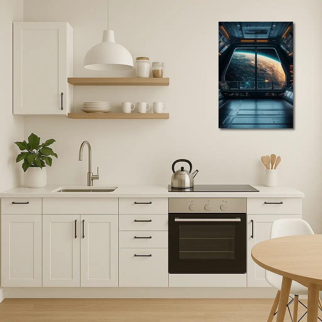 Spaceship Window View Planet Earth Space – Wall Art