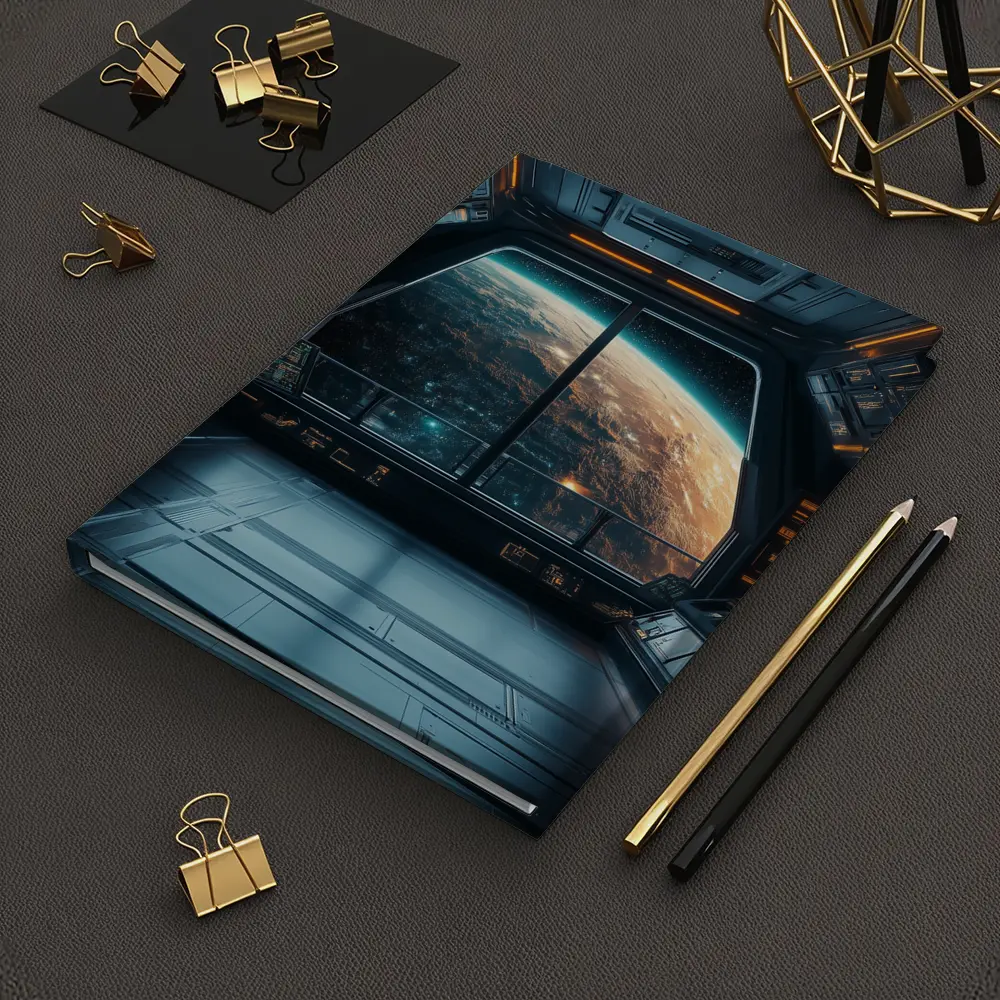 Spaceship Window View Planet Earth Space – Notebooks