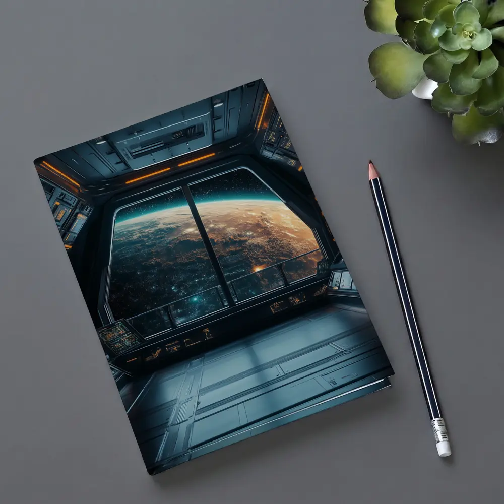 Spaceship Window View Planet Earth Space – Notebooks
