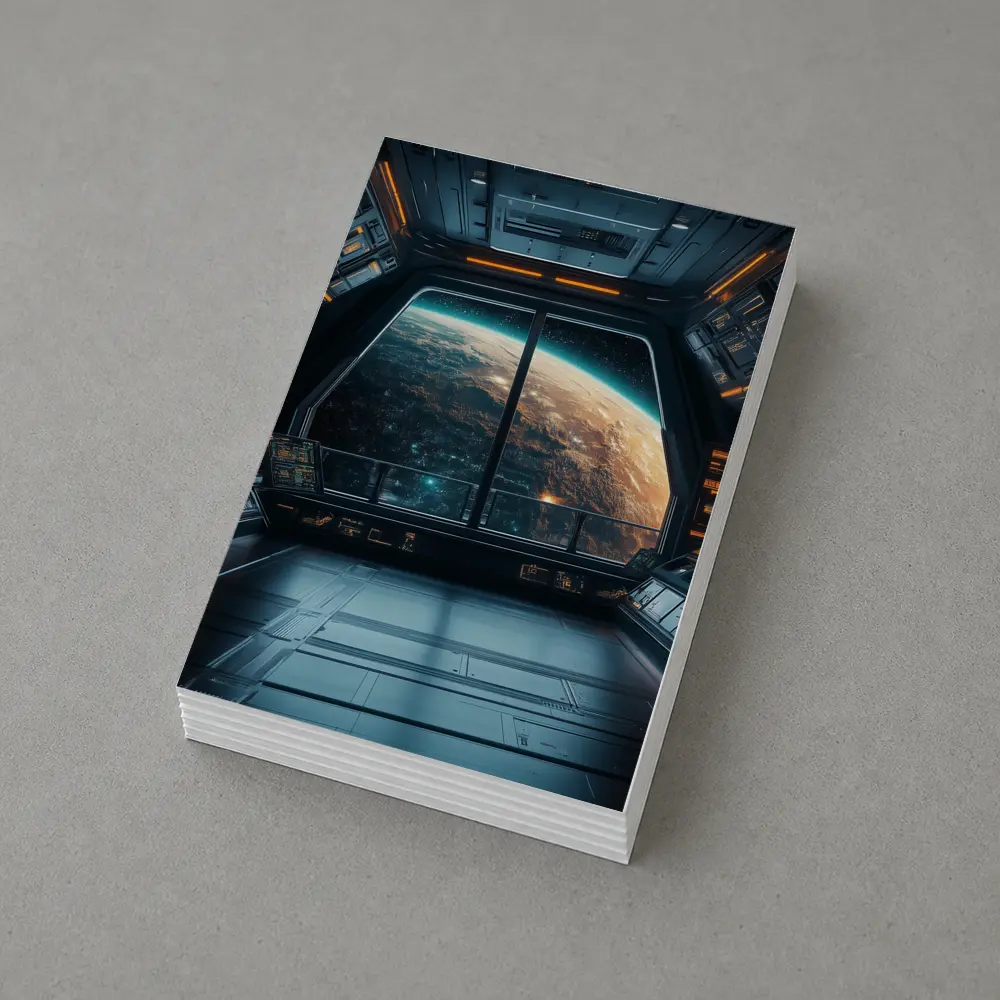 Spaceship Window View Planet Earth Space – Postcards