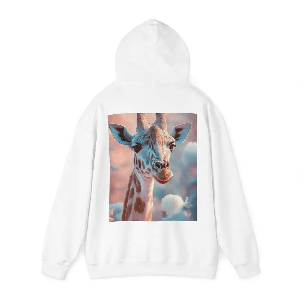 Giraffe Portrait Soft Pink Winter Snow – Hoodies