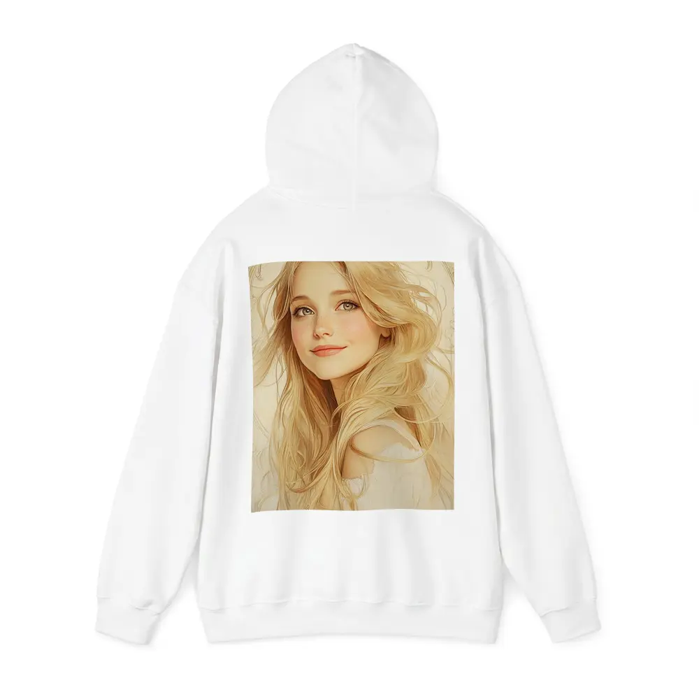 Blonde Girl Art Nouveau Soft Beige Portrait – Hoodies
