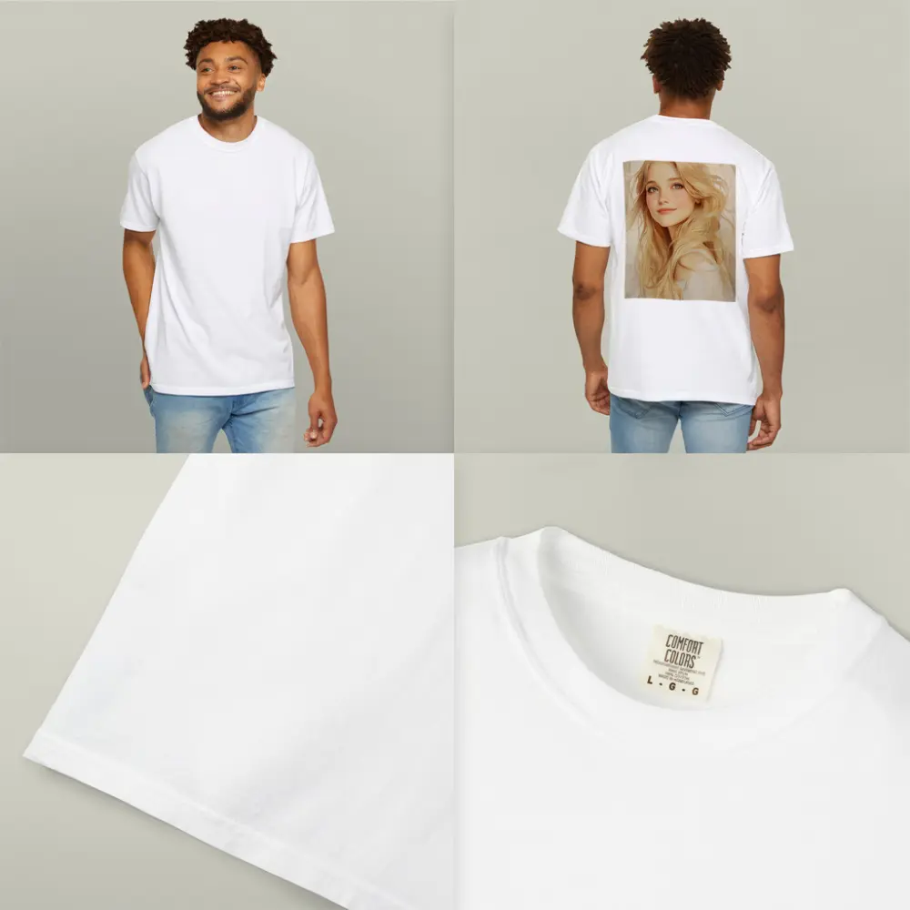 Blonde Girl Art Nouveau Soft Beige Portrait – T-Shirts