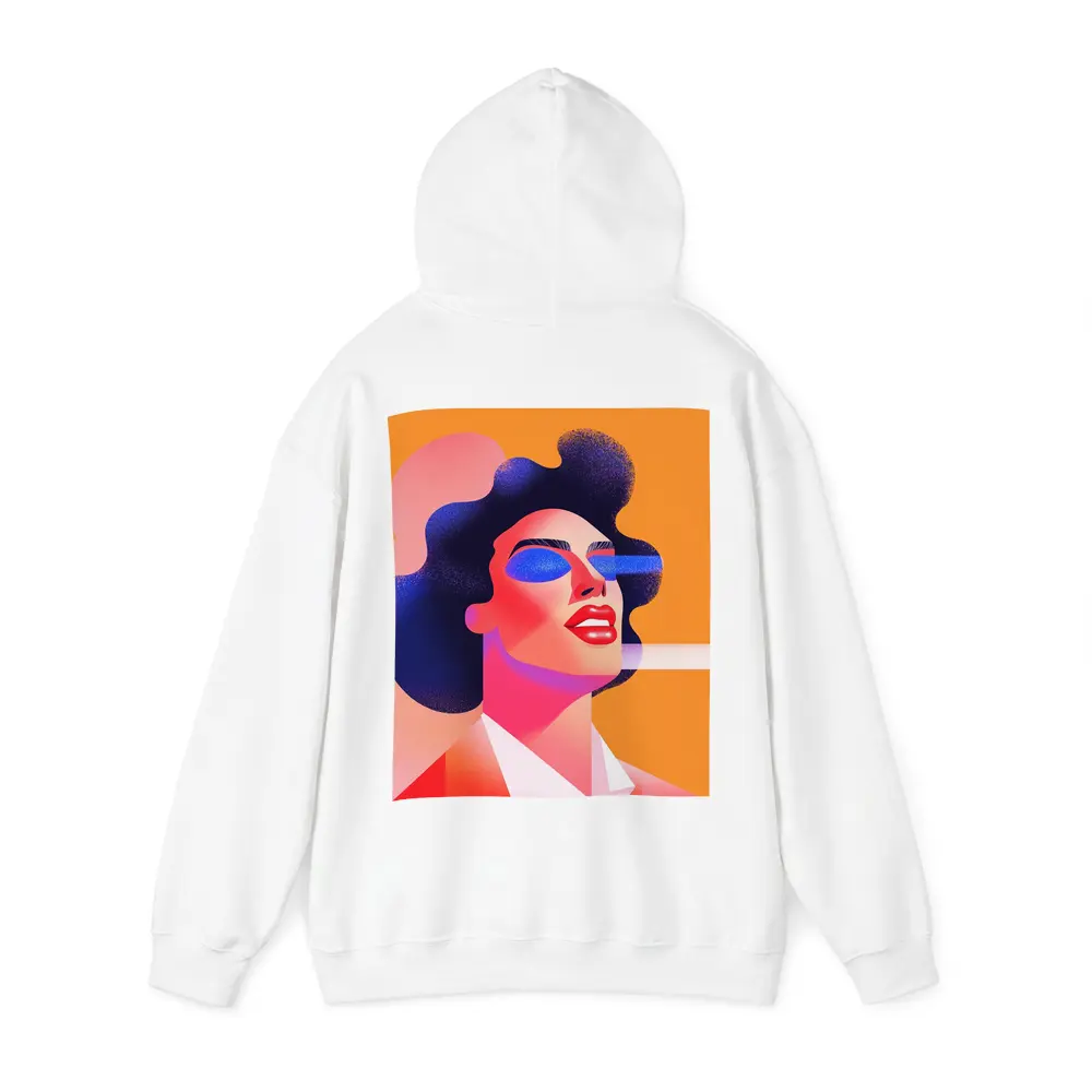 Bold Woman Portrait Geometric Pop Art Orange – Hoodies