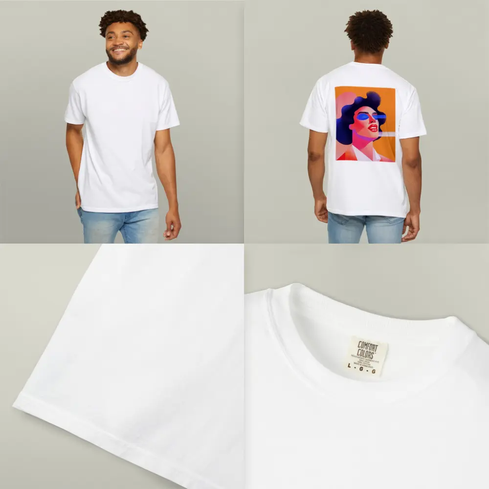 Bold Woman Portrait Geometric Pop Art Orange – T-Shirts