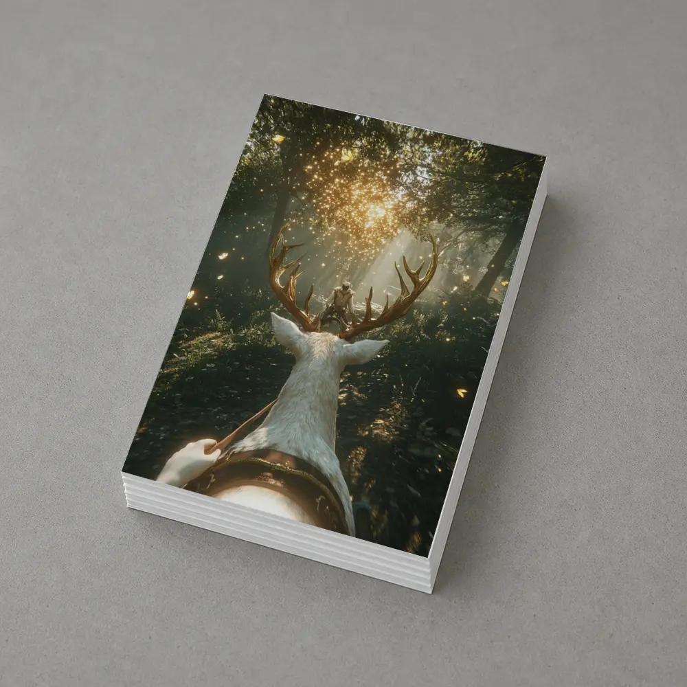 Rider On White Stag Enchanted Forest – Postcards