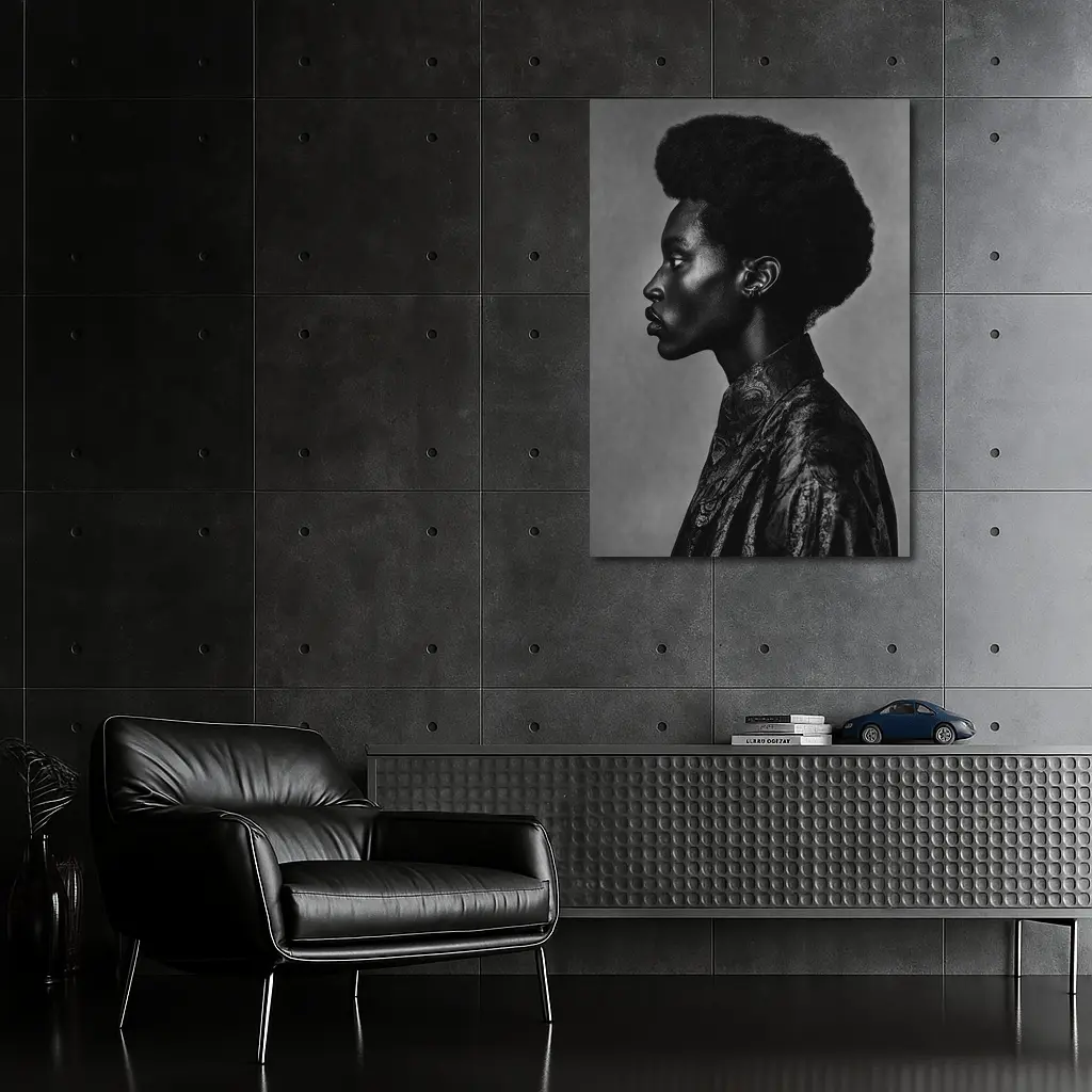 Black and White Side Profile Portrait Photography – Wall Art