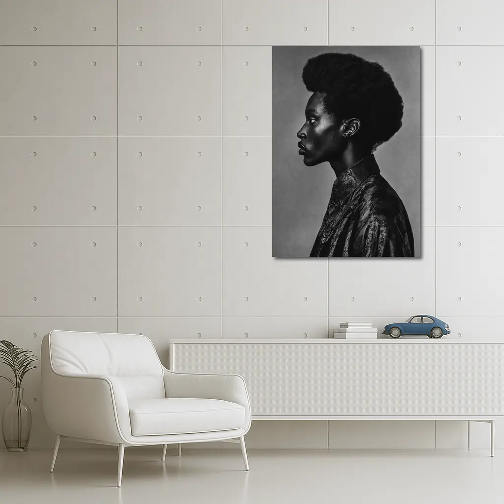 Black and White Side Profile Portrait Photography – Wall Art
