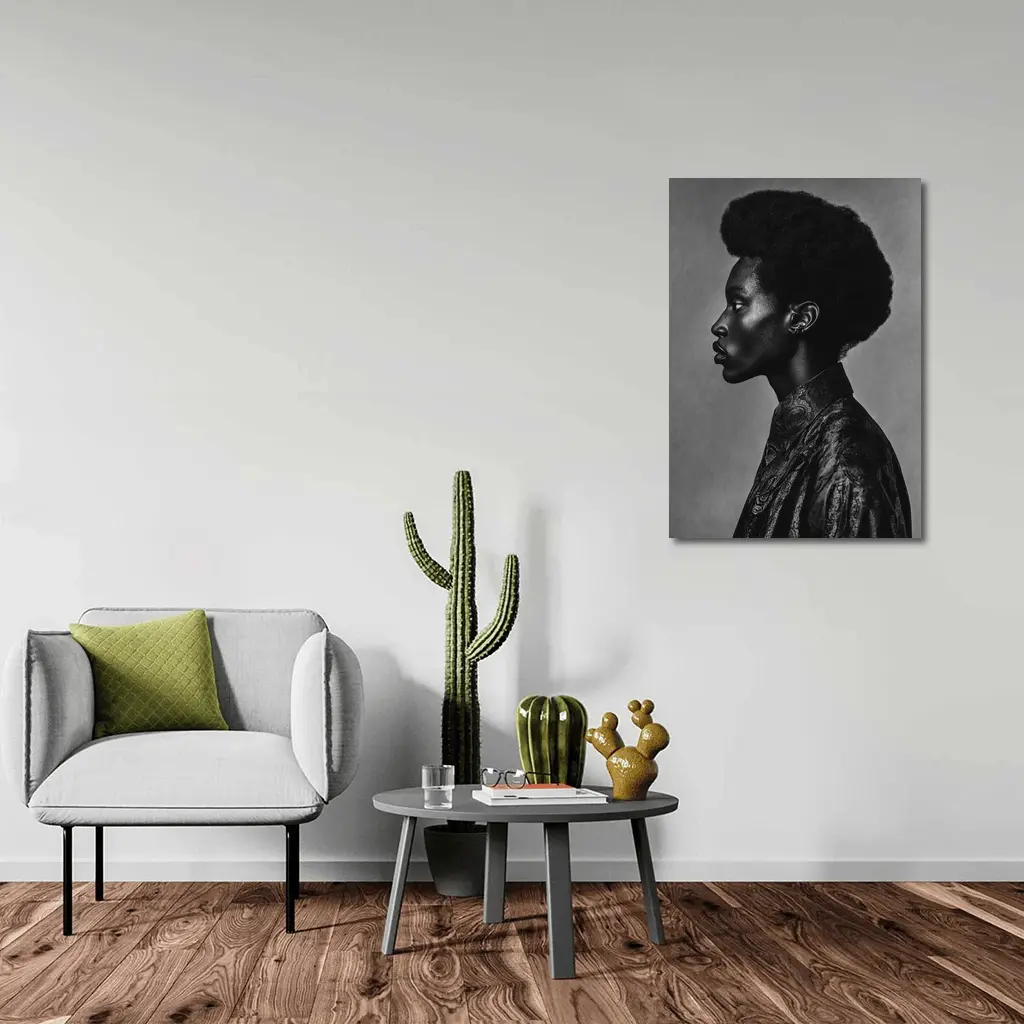 Black and White Side Profile Portrait Photography – Wall Art