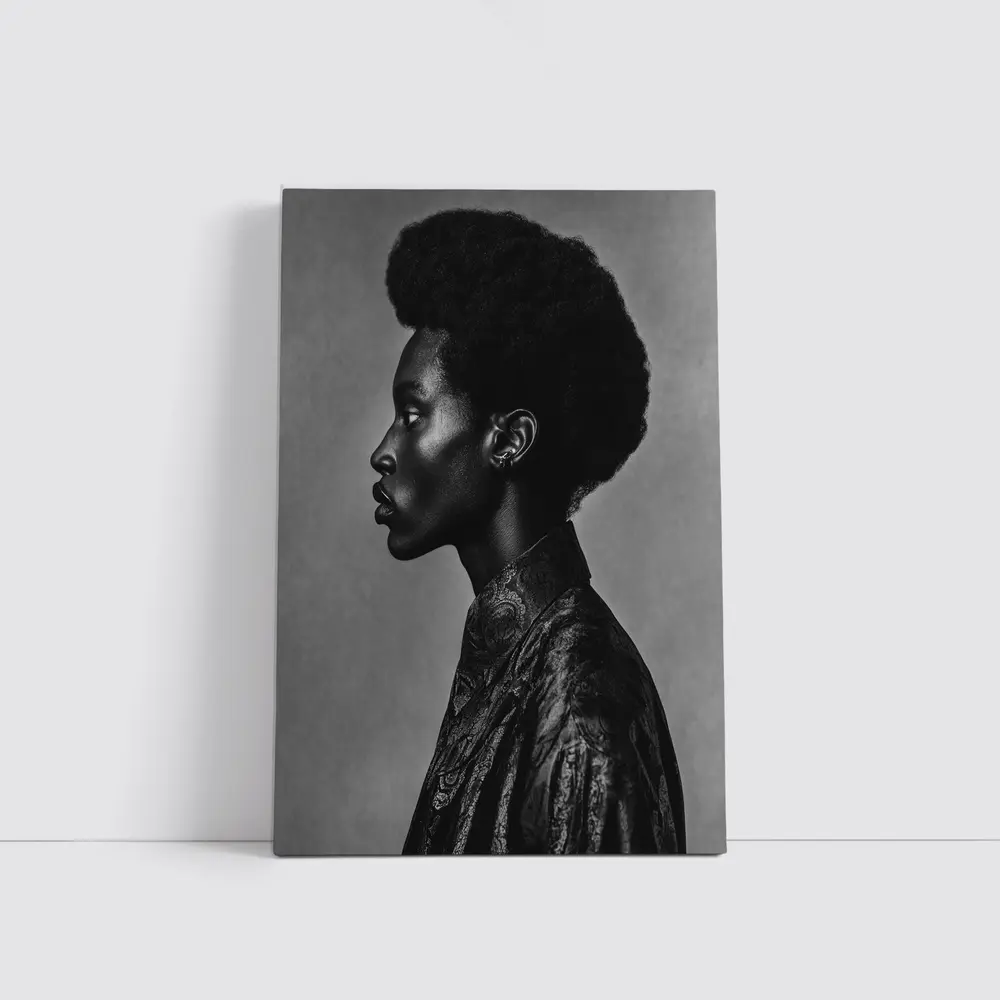 Black and White Side Profile Portrait Photography – Wall Art