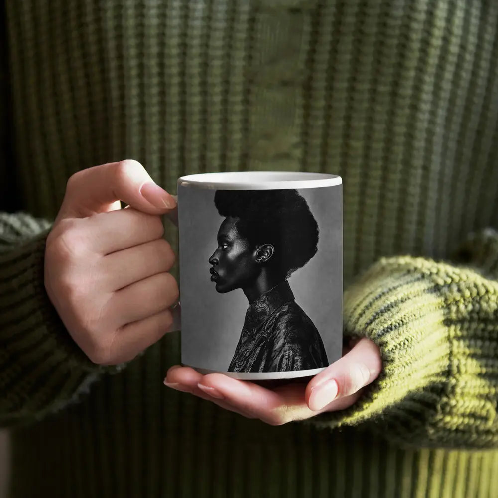 Black and White Side Profile Portrait Photography – Mugs