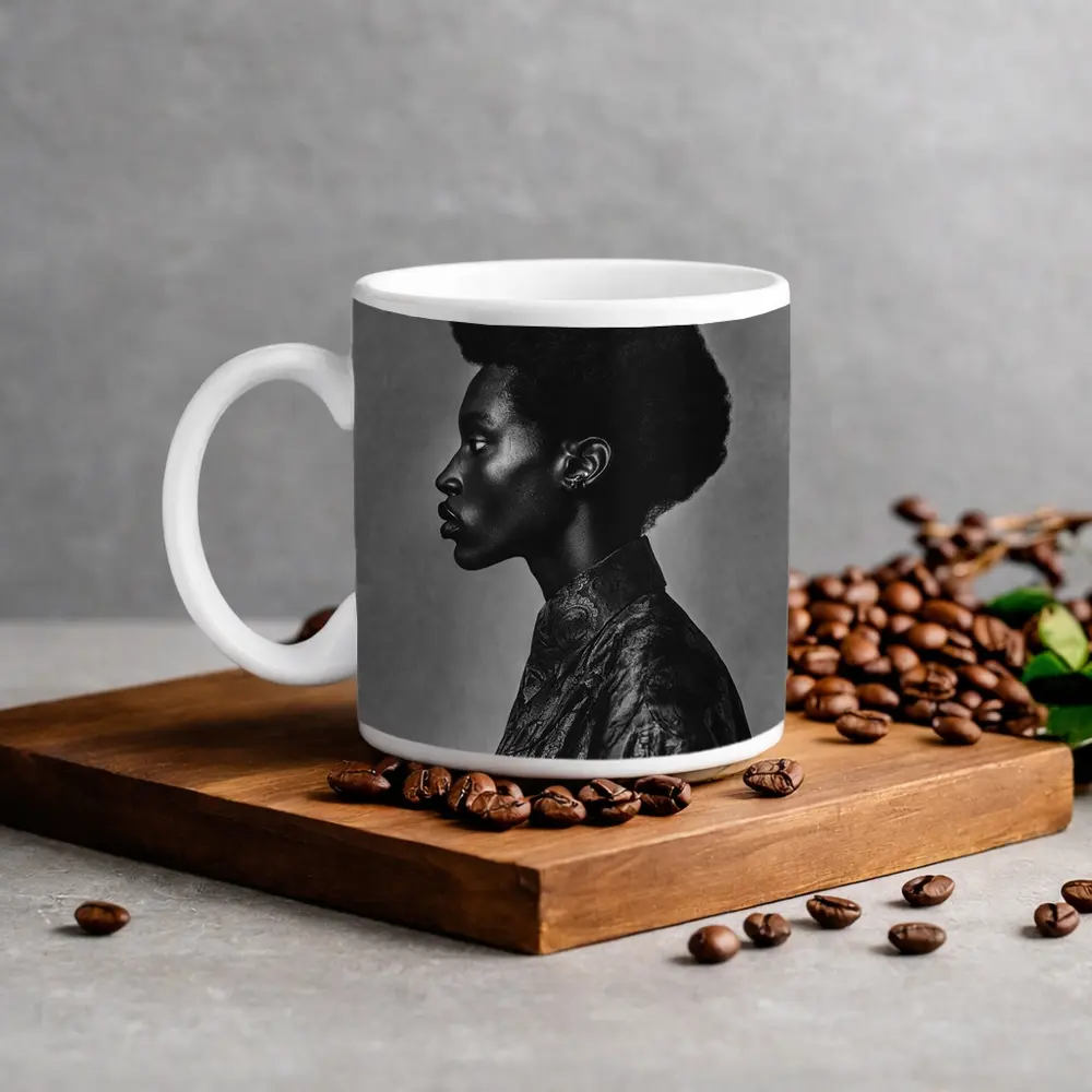 Black and White Side Profile Portrait Photography – Mugs