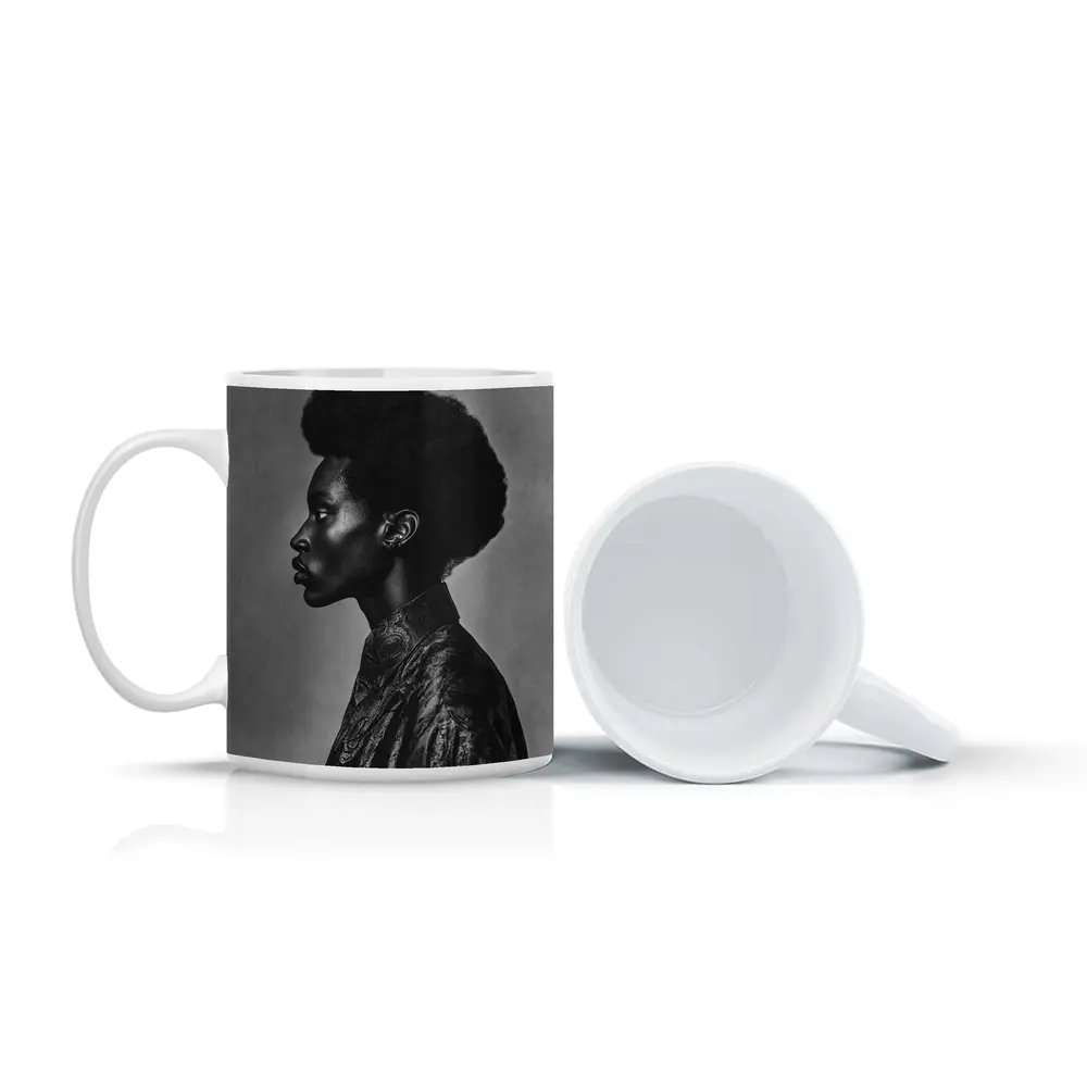 Black and White Side Profile Portrait Photography – Mugs
