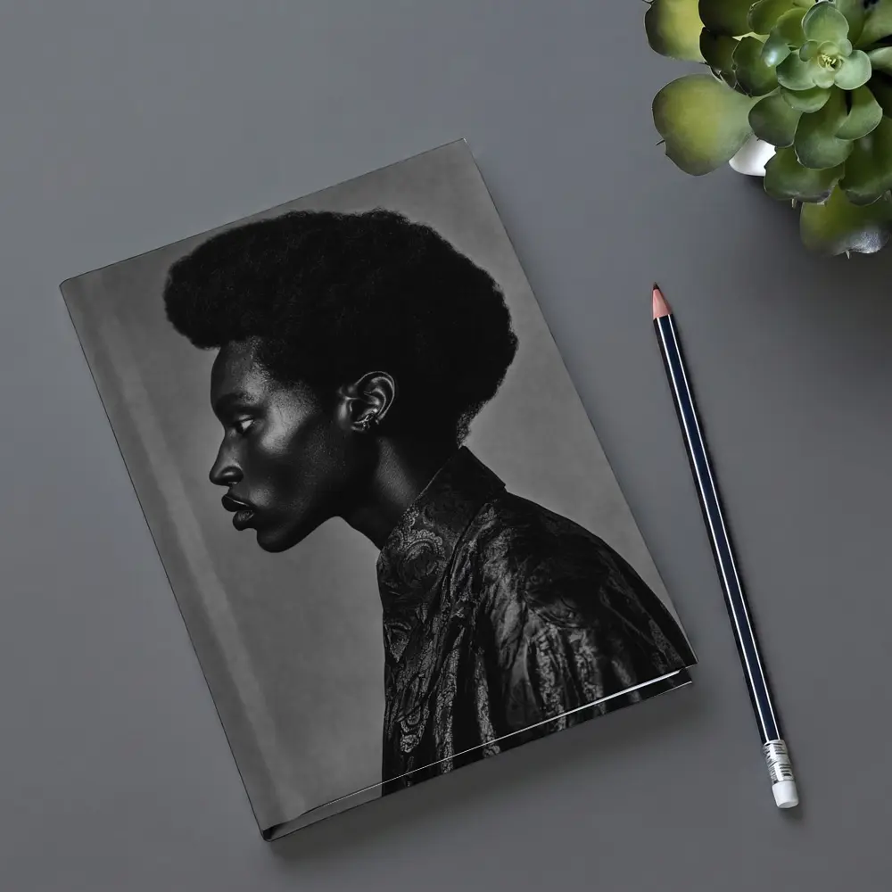 Black and White Side Profile Portrait Photography – Notebooks