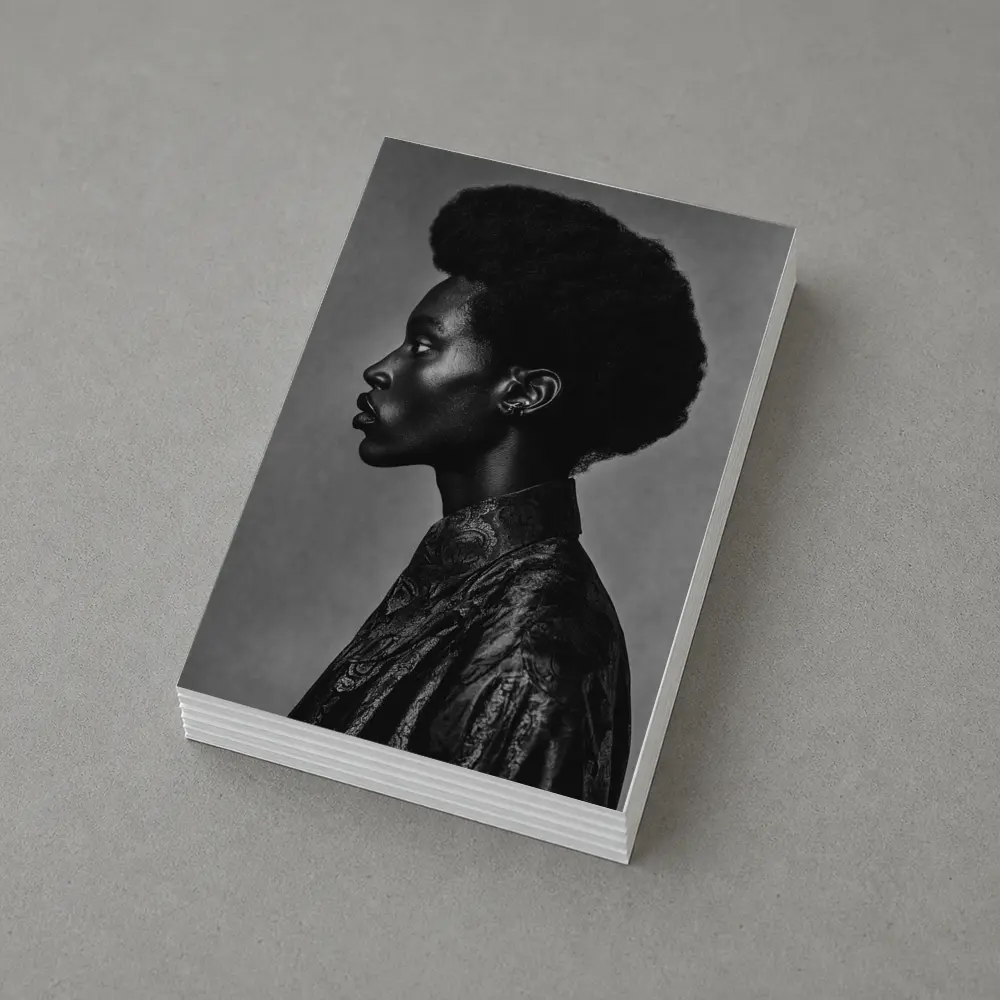 Black and White Side Profile Portrait Photography – Postcards