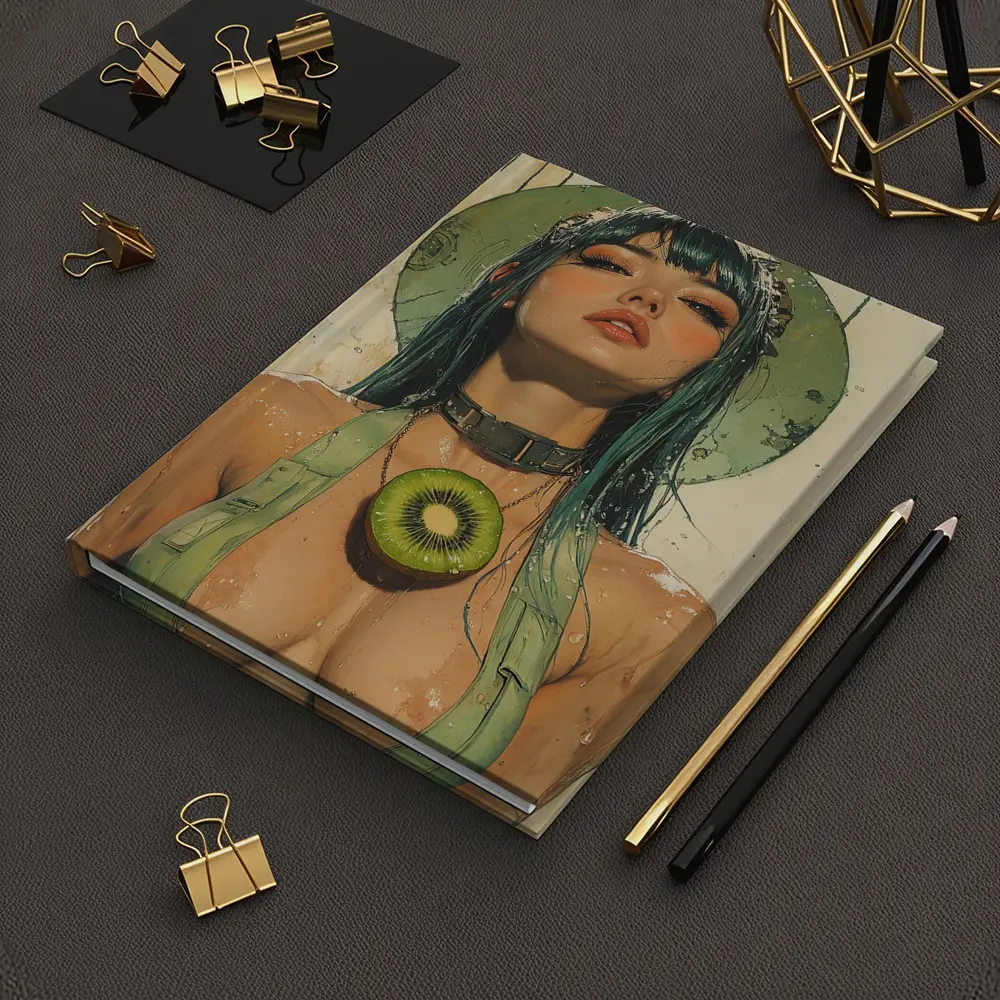 Anime Girl Teal Hair Kiwi Pop Art – Notebooks