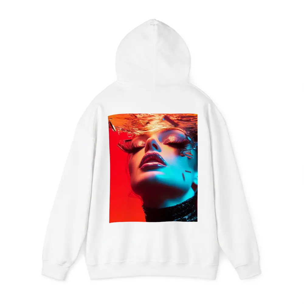 Woman Underwater Red Blue Neon Fashion – Hoodies