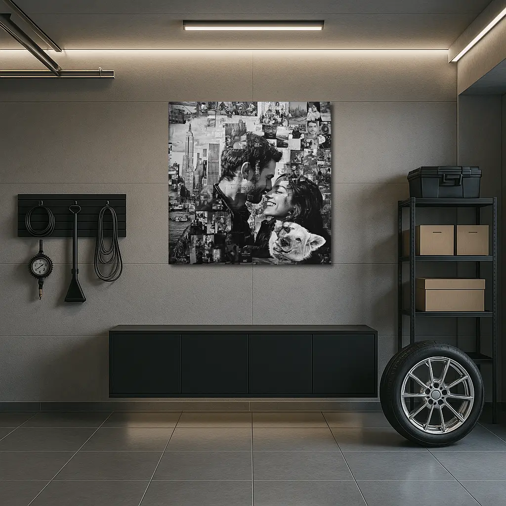 Couple Collage Black White New York City – Wall Art