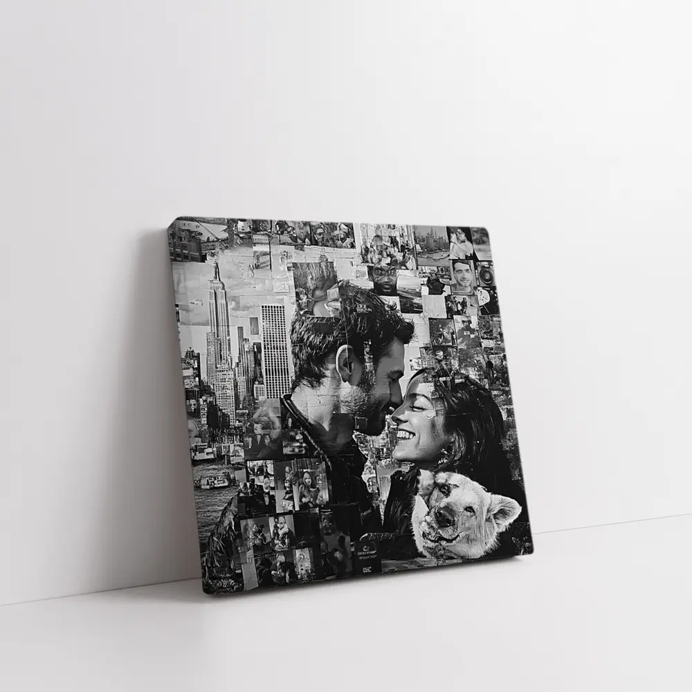 Couple Collage Black White New York City – Wall Art