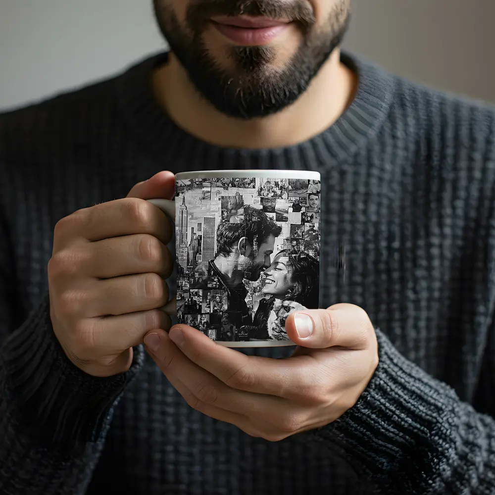 Couple Collage Black White New York City – Mugs