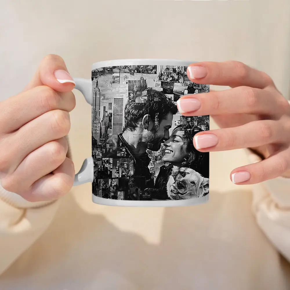 Couple Collage Black White New York City – Mugs