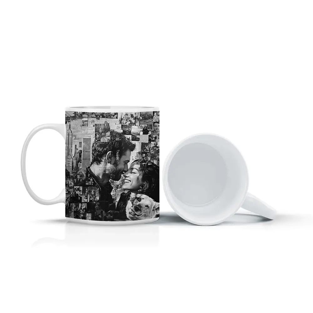 Couple Collage Black White New York City – Mugs