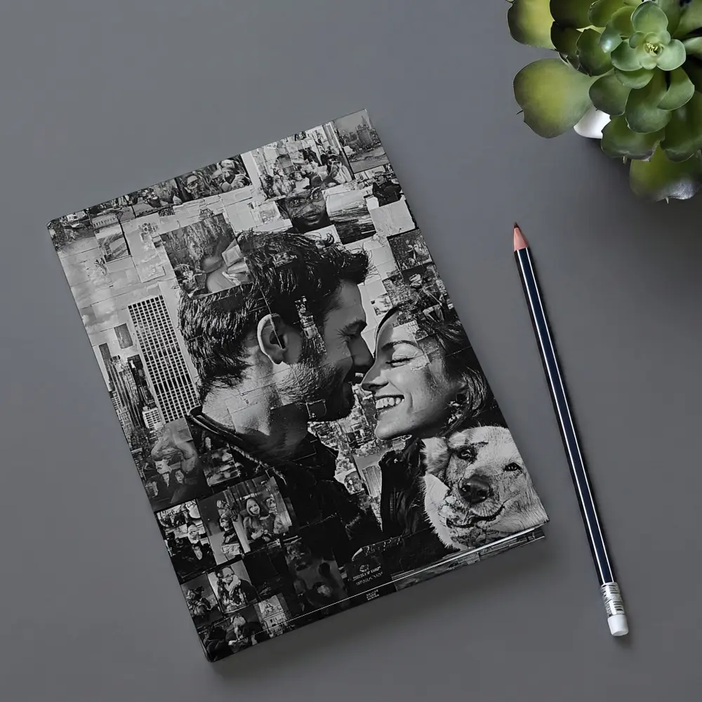 Couple Collage Black White New York City – Notebooks
