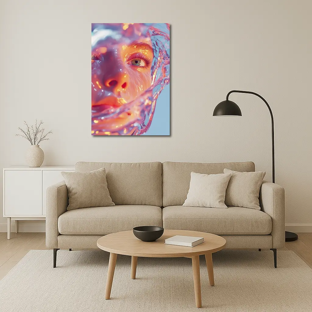 Surreal Female Face Wrapped In Glass – Wall Art
