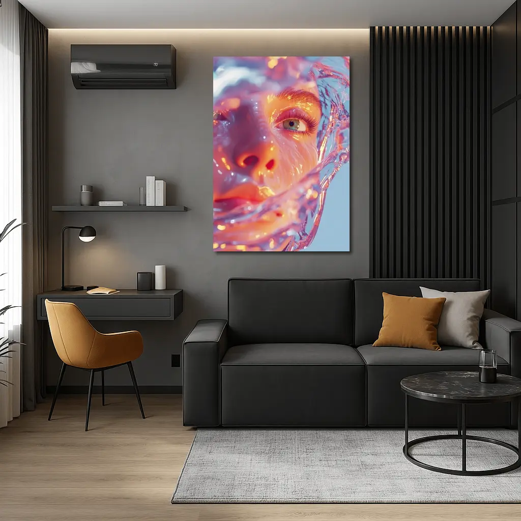 Surreal Female Face Wrapped In Glass – Wall Art