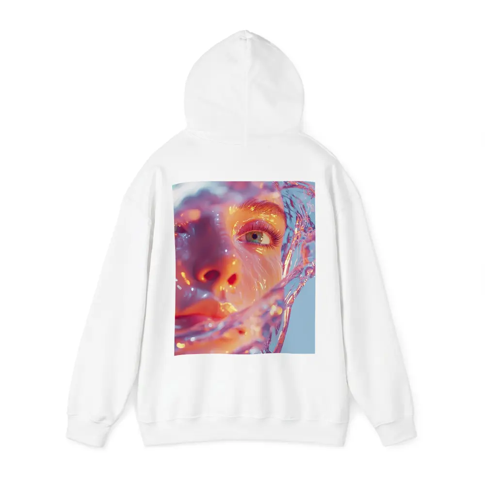 Surreal Female Face Wrapped In Glass – Hoodies