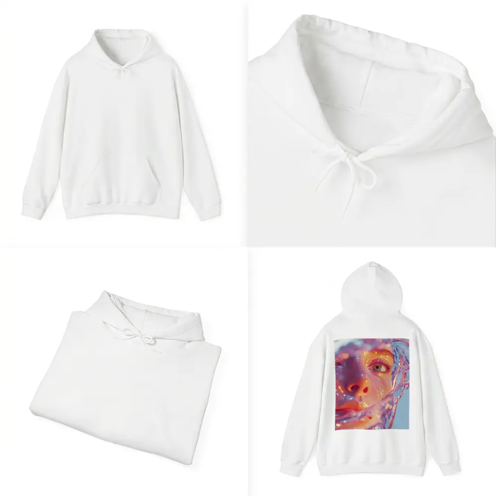 Surreal Female Face Wrapped In Glass – Hoodies