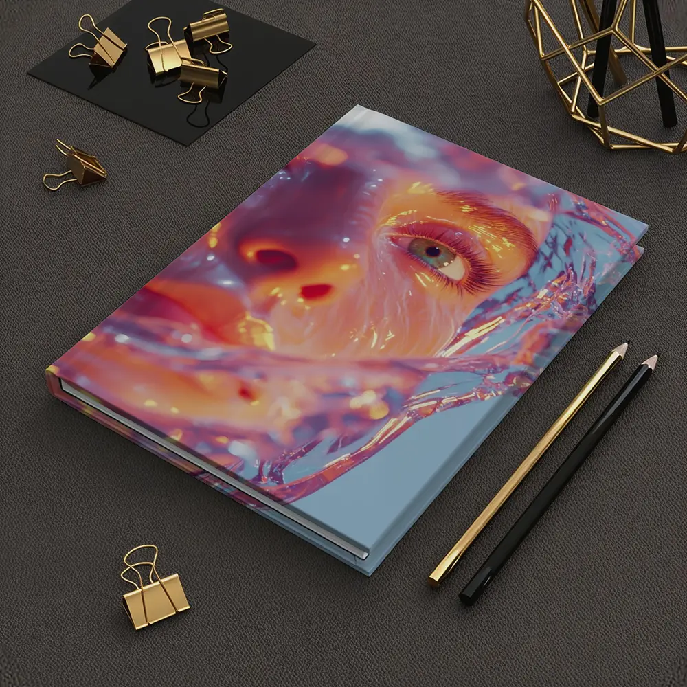 Surreal Female Face Wrapped In Glass – Notebooks
