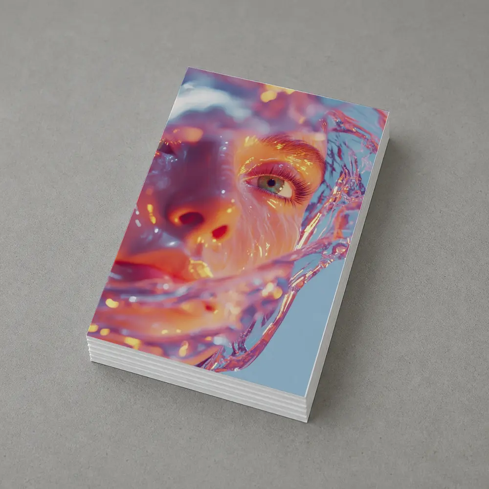Surreal Female Face Wrapped In Glass – Postcards