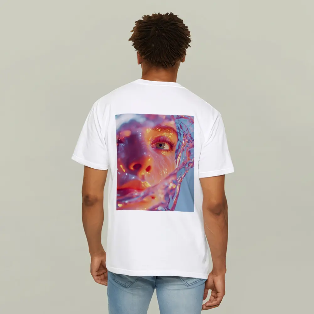Surreal Female Face Wrapped In Glass – T-Shirts