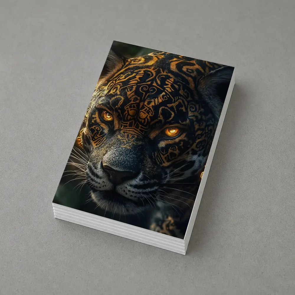 Black Jaguar Gold Tribal Markings Jungle – Postcards