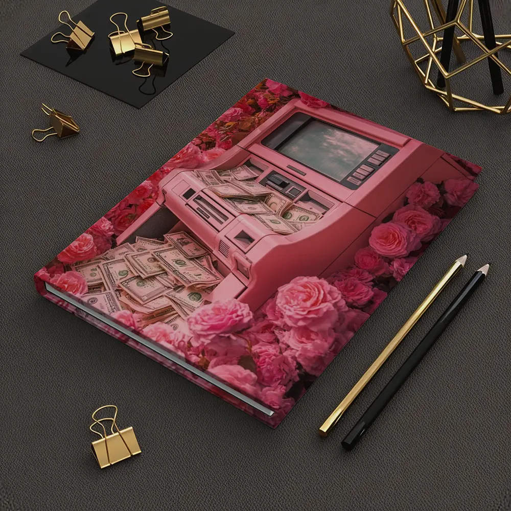 Pink ATM Machine Overflowing With Cash Roses – Notebooks