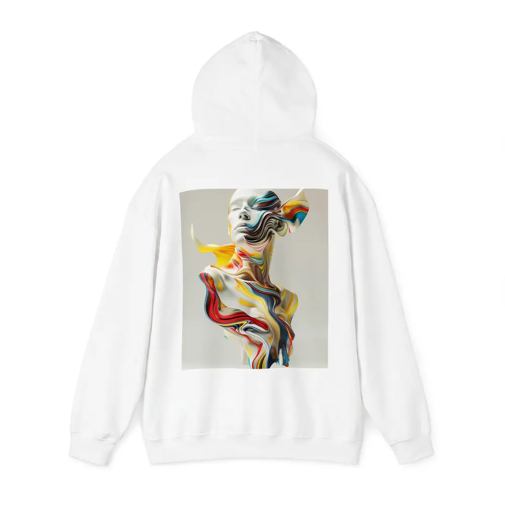 Abstract Colorful Swirling Human Bust Sculpture – Hoodies