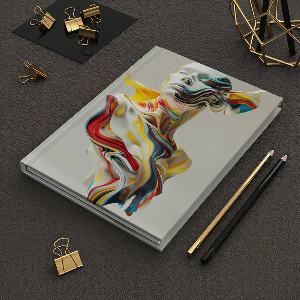 Abstract Colorful Swirling Human Bust Sculpture – Notebooks